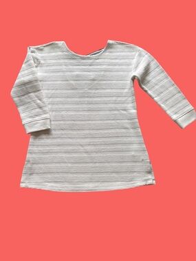 Talbots Cream Ribbed Long-Sleeve Girls' Top